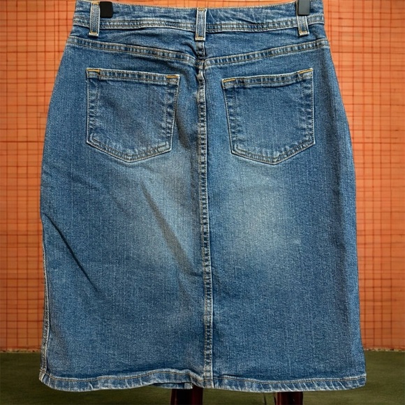 VTG Y2K Old Navy Blue Denim Jean Pencil Skirt With 9” Slit Sz 2 90s - Picture 2 of 9